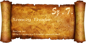 Szenczy Tivadar névjegykártya