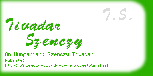 tivadar szenczy business card